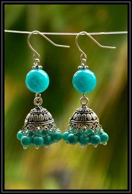 Multicolor metallic jhumkas 1