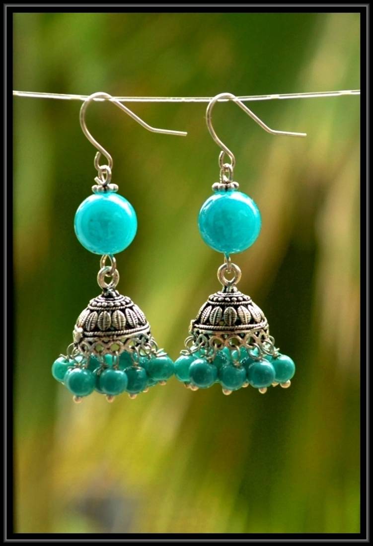 Multicolor metallic jhumkas