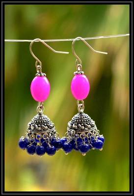 Multicolor metallic jhumkas 1