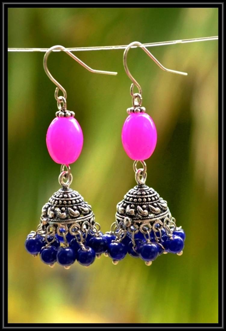 Multicolor metallic jhumkas
