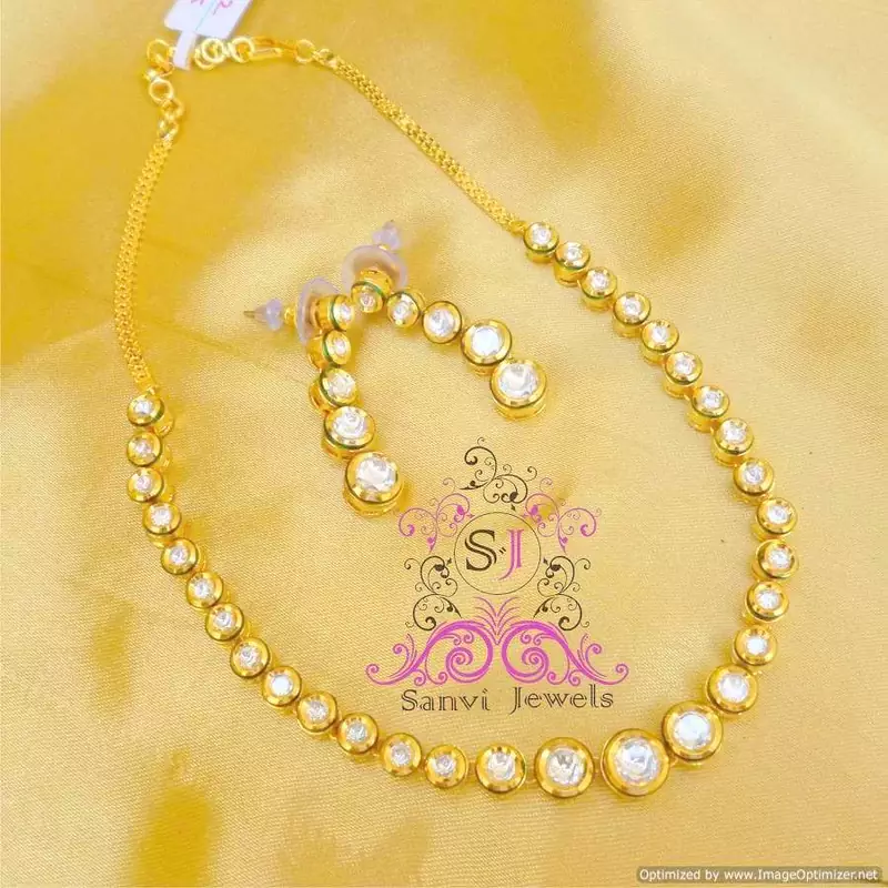 Single Line Kundan Meenakari Necklace
