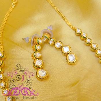 Single Line Kundan Meenakari Necklace 3