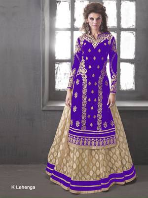 cream embroidered jacquard unstitched bridal-lehengas 1
