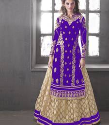cream embroidered jacquard unstitched bridal-lehengas