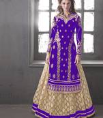 cream embroidered jacquard unstitched bridal-lehengas