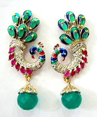 Beautiful Stone Studded Peacock Design Hangings In Victorian Style 1