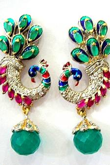 Beautiful Stone Studded Peacock Design Hangings In Victorian Style