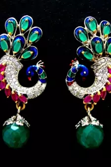 Beautiful Stone Studded Peacock Design Hangings In Victorian Style