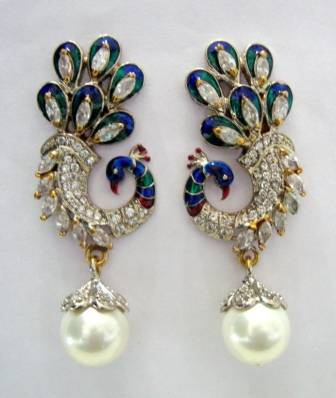 Beautiful Stone Studded Peacock Design Hangings In Victorian Style 1