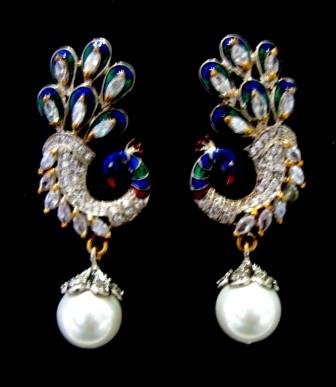 Beautiful Stone Studded Peacock Design Hangings In Victorian Style 2