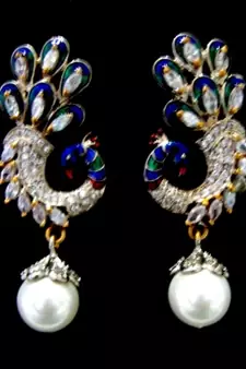 Beautiful Stone Studded Peacock Design Hangings In Victorian Style