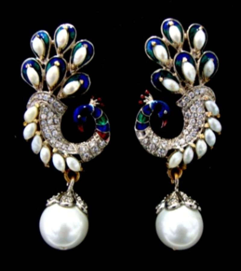 Beautiful Stone Studded Peacock Design Hangings In Victorian Style