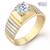 Sukkhi Gold and Rhodium Plated Solitaire CZ Ring for Men(128GRK650)
