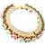 Navratna Stones Copper Gold Plated Pearl Meenakari Work Opnable Kada Bangle