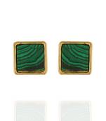 Chic and Trendy Green Colour Square Shape Alloy Ear Studs for Girls & Women