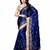 Blue embroidered georgette saree with blouse