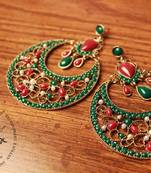 Ruby Emerald Round Earrings, Kundan Earrings designed by Antique Impressions