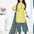 Yellow printed cotton unstitched punjabi ladies suit with dupatta