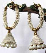 White Pearl Jhumka Earring