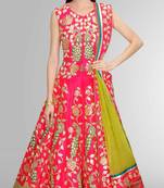 pink embroidered art_silk unstitched ghagra-choli