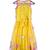 Yellow color net fabric ribbon flower embroidrery work frock