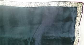 Black embroidered linen saree with blouse 4