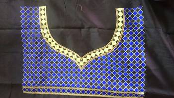 Black embroidered linen saree with blouse 5