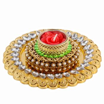 Royal golden acrylic designer diya 1