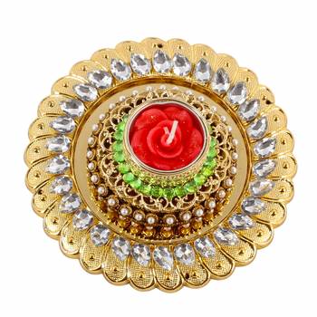 Royal golden acrylic designer diya 2