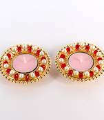 Pair of pearl with crystal diyas