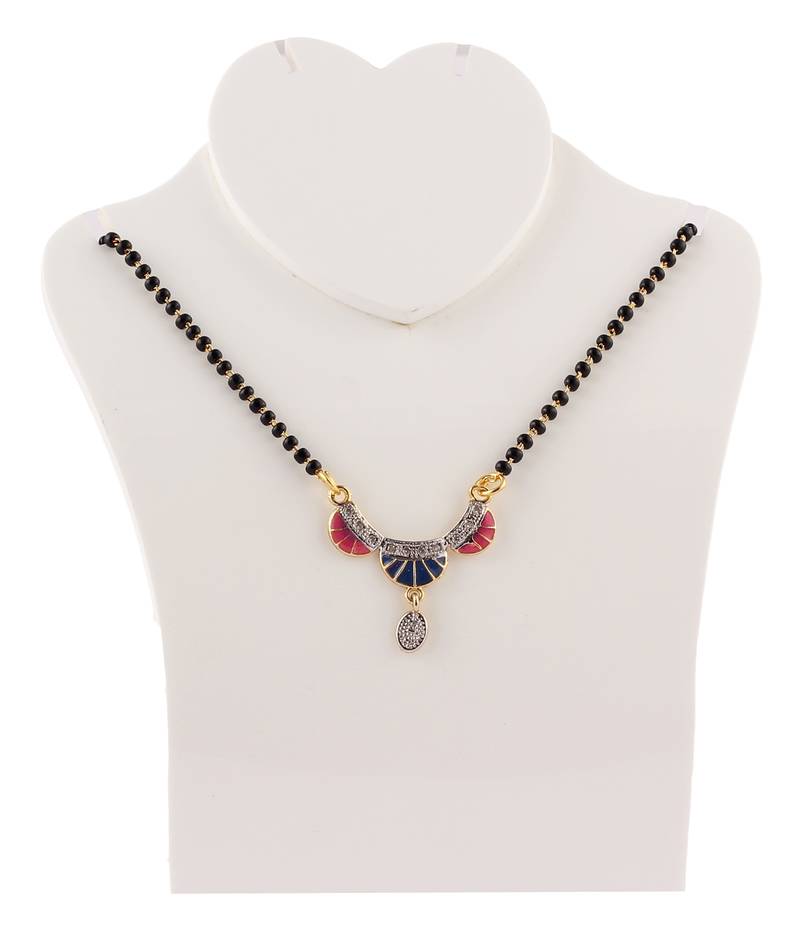 Multicolor gold plated mangalsutra