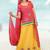 Yellow and Red Chanderi Cotton Resham Embroidered Rajputi Poshak