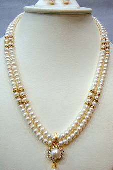 Real Pearls Double String Pearls Set