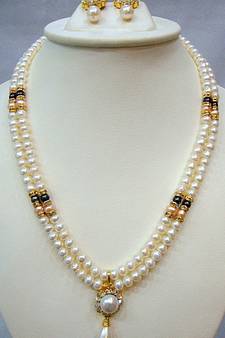 Real Pearls Double String Pearls Set