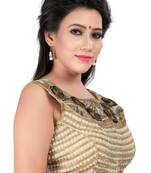 Golden silk hand woven readymade blouse