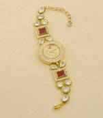 Kundan  and  stone studded adjustable wrist watch for women
