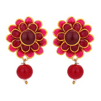 Red Stone Danglers Drops 1