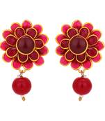 Red Stone Danglers Drops