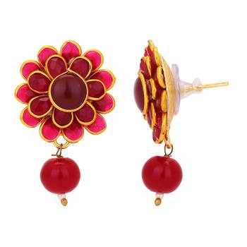 Red Stone Danglers Drops 2