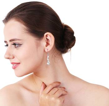 Silver Studded Jewellery Danglers Drops 3