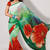 Big Floral Digital Printed Green And Red Saree Made Of Georgette Fabric