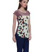 Multicolor printed crepe tops
