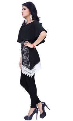 Black printed crepe tops 2