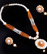 Orange crystal necklace-sets