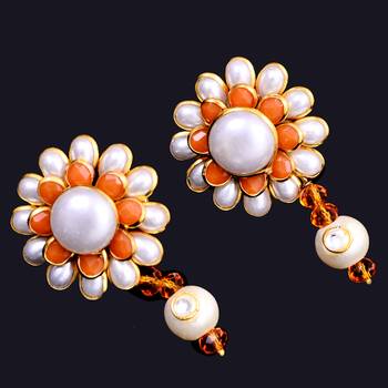 Orange crystal necklace-sets 3