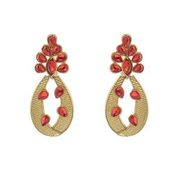 Red cubic zirconia earrings 1
