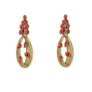 Red cubic zirconia earrings 3