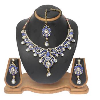 Blue cubic zirconia necklace-sets 1