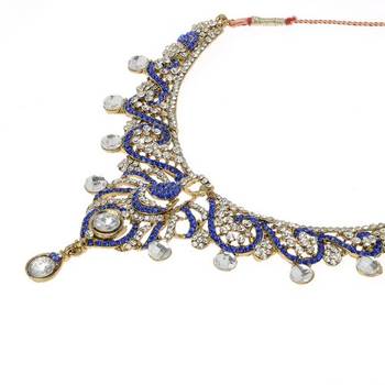 Blue cubic zirconia necklace-sets 3