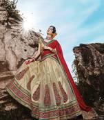 Chiku embroidered net unstitched lehenga
